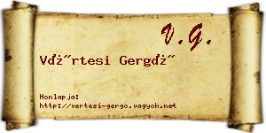 Vértesi Gergő névjegykártya
